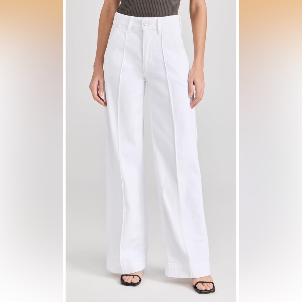 PAIGE Pearl White Sasha Wide Leg Jeans Size 32 - Picture 2 of 15